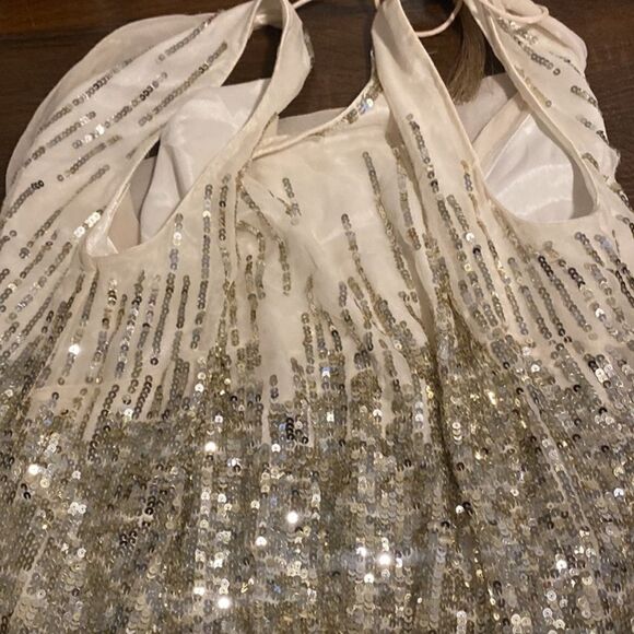 Sagaie Paris Women’s Vintage Sequined Silk Evening Mini Dress Size 4 ($400) - Picture 7 of 15